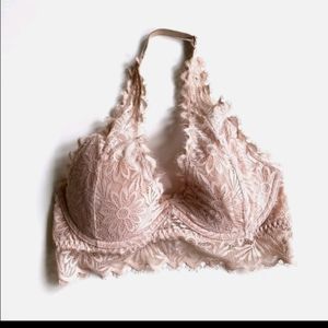 Pink Victoria's Secre lace halter bralette 34A